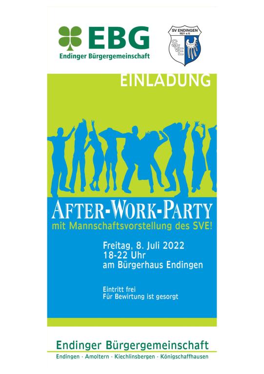 After-Work-Party mit Mannschaftsvorstellung am 08.07.2022